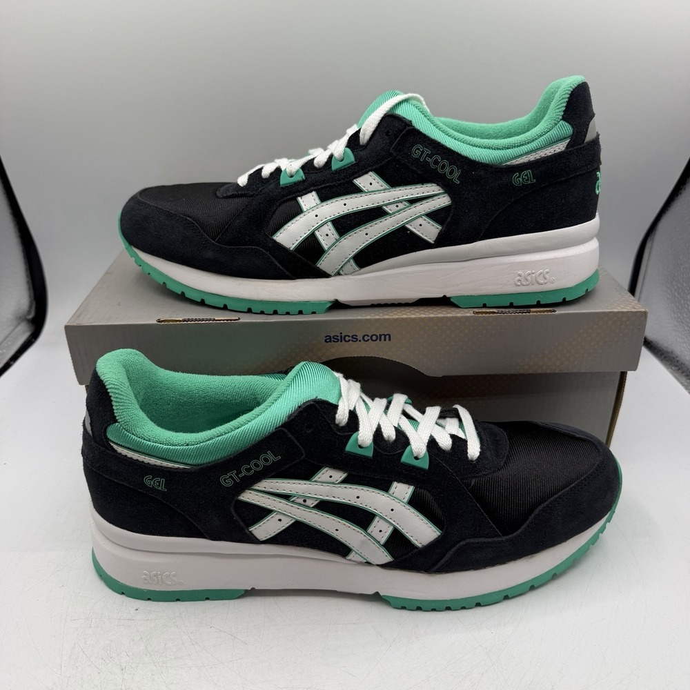 Asics GT-COOL Running Shoes Mens Sz 12 Black/Mint Leaf Sneakers H402N 9067